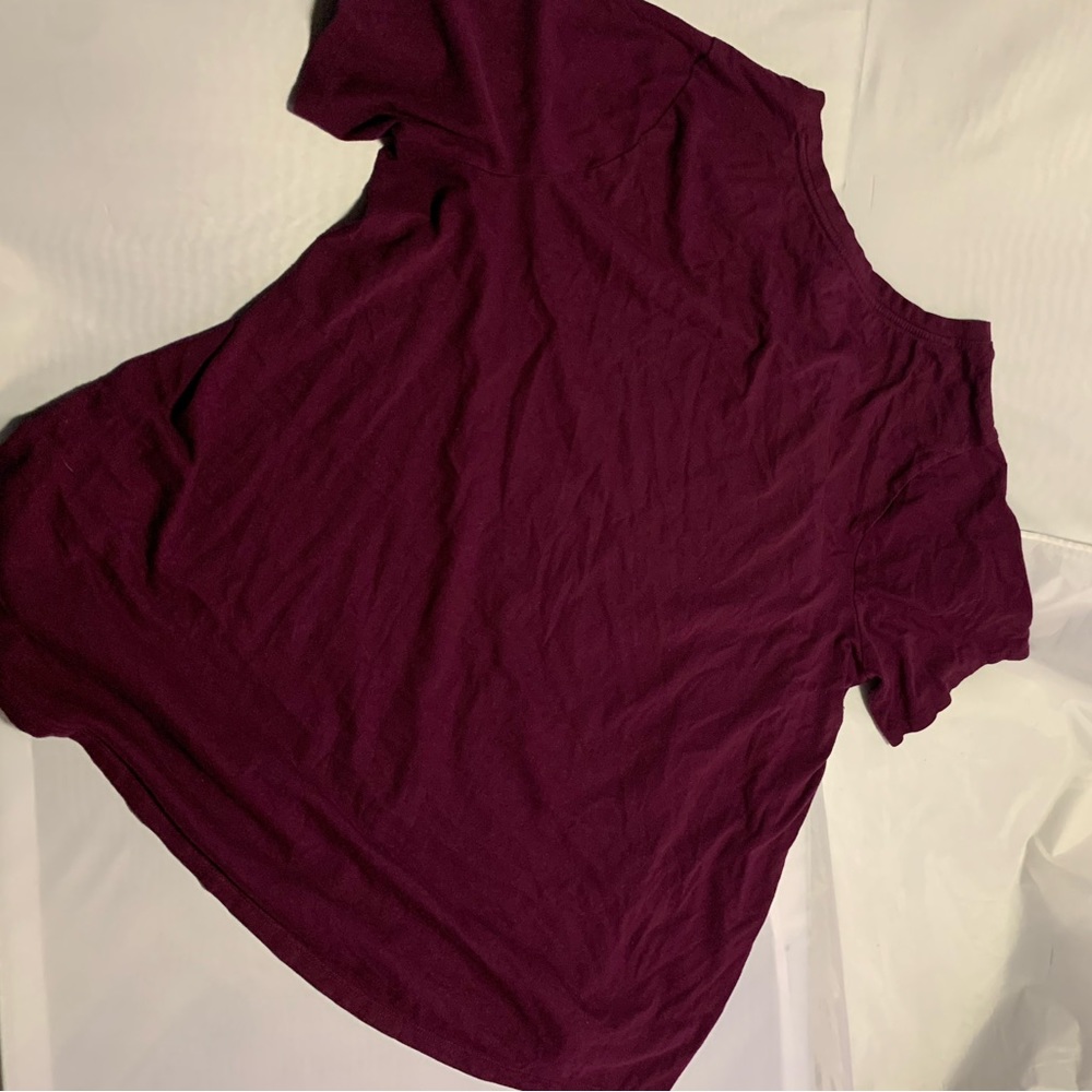 Terra & Sky Plus Size 22/24 Burgundy V-neck Tee